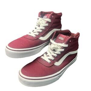 Vans Sk8-Hi Women’s 7.5 Burgundy Maroon Canvas High Top Sneakers Shoes